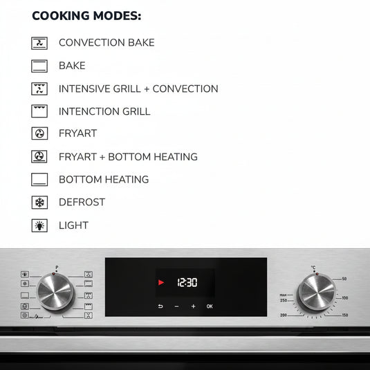 Millen 60cm Built-in Electric Oven MEO 6004 IX Stainless Steel 3260W, 3 Year Warranty