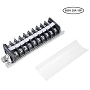 Terminal Strip Block 660V 20A Dual Rows 10P DIN Rail Base Screw Connector