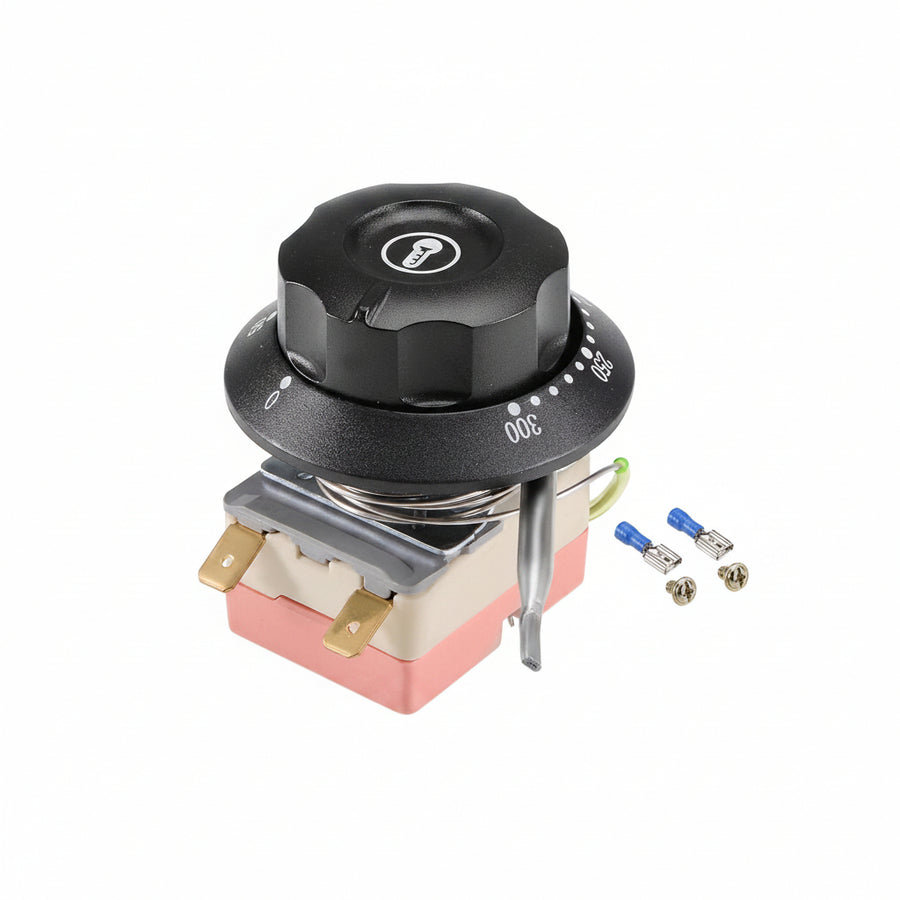 uxcell NC 250V 16A 50-300C Temperature Control Switch Capillary Thermostat for Oven Refrigerator Heater, 0.7m, with 2 Screws&2 Crimp Terminals