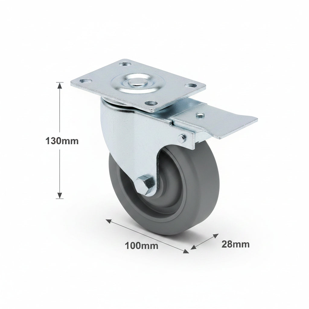 Swivel Plate Mount Caster with brake W-4PSB 4