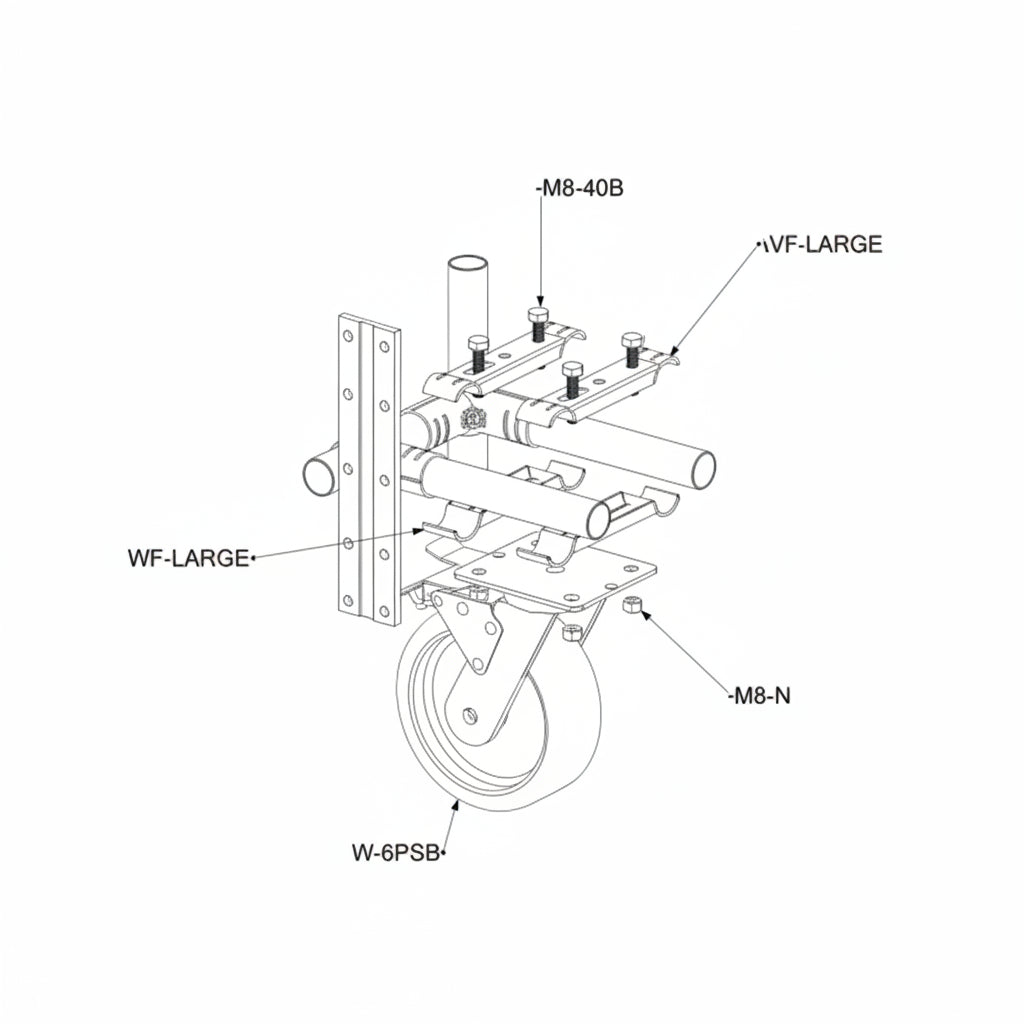 Swivel Plate-Mount Caster with Brake W-6PSB 6