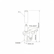 Swivel Stem Mount Caster with brake W-3ESB 3