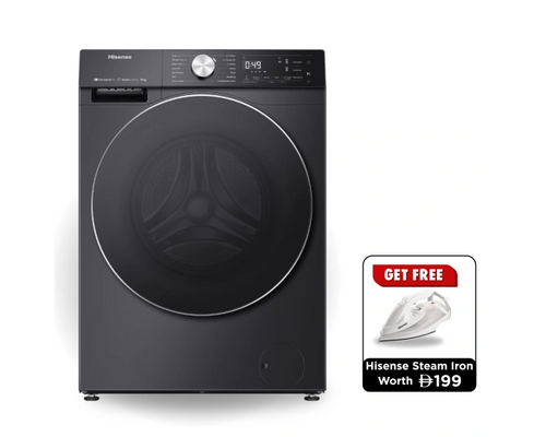 Hisense 5S Series Washing Machine WF5S1245BB 12kg, Smart WiFi, Steam Wash, Inverter Motor, Charcoal Black