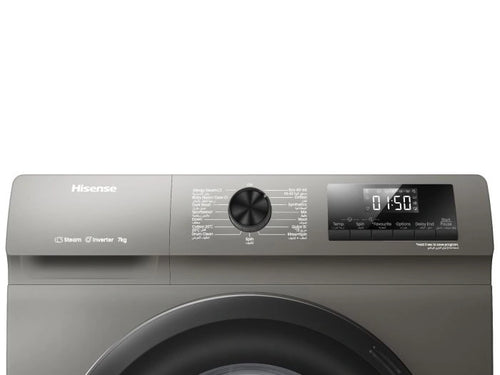 Hisense Front Load Washing Machine WFQP7012T 7kg, BLDC Inverter Motor, Titanium Grey