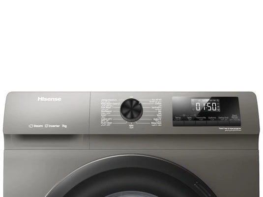 Hisense Front Load Washing Machine WFQP7012T 7kg, BLDC Inverter Motor, Titanium Grey