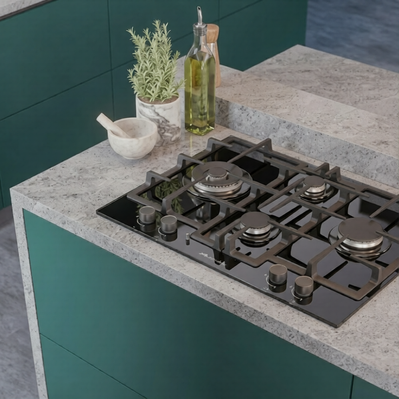 Load image into Gallery viewer, Millen 65cm Built-in Gas Hob MGHG 6503 BL in Black Glass, 4 Burners 9700W, 3 Year Warranty
